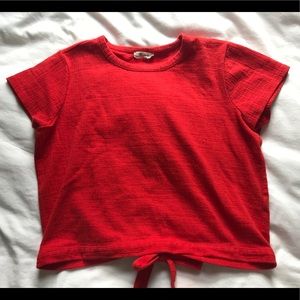 Super Cute Madewell Red Tie-Back Tee